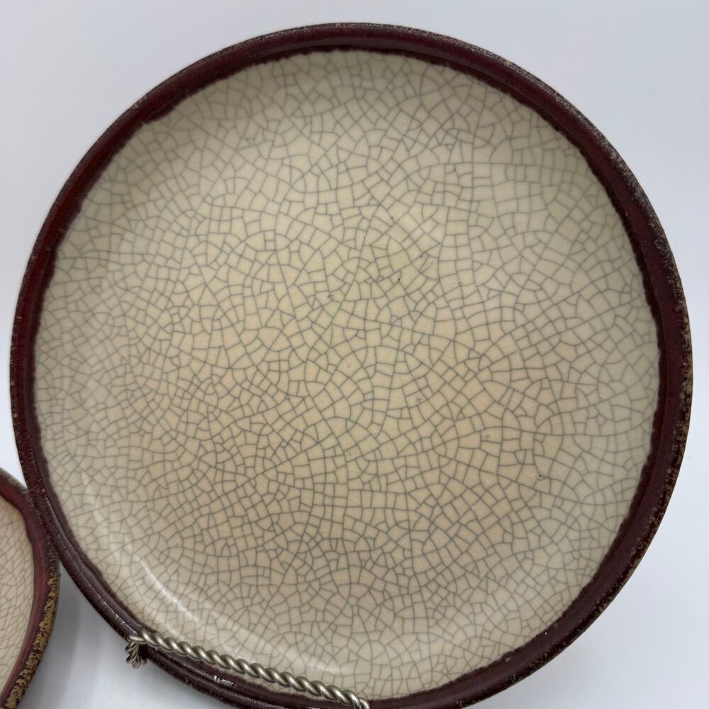 Vintage Luncheon Plates (3) in the Crackle Collection by Pier 1, 9.5 inch - Picture 5 of 7